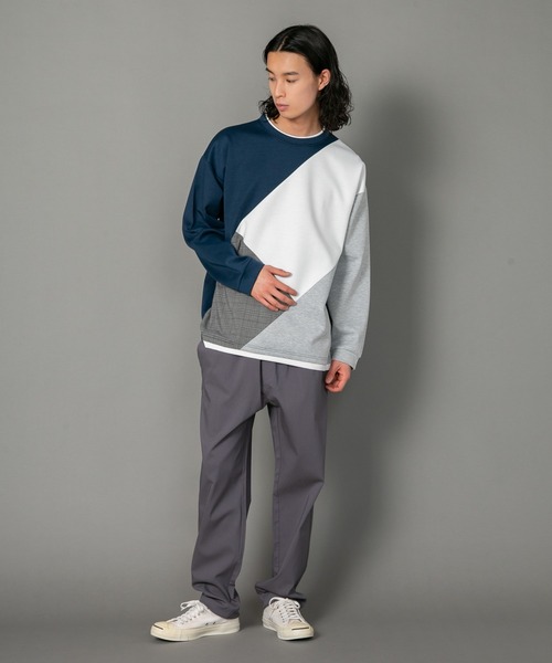 Blue Standard (ブルースタンダード)の「【BLUE STANDARD/ブルースタンダード】 ダンボール フェイクレイヤード切り替えクルーネック(Tシャツ/カットソー・メンズ・オフホワイト/グリーン/ブラック/ブルー・X-LARGE/LARGE/MEDIUM)」の18枚目の写真