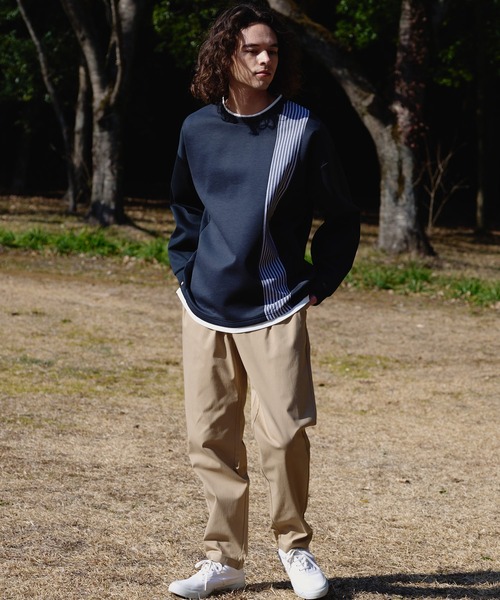 Blue Standard (ブルースタンダード)の「【BLUE STANDARD/ブルースタンダード】 ダンボール フェイクレイヤード切り替えクルーネック(Tシャツ/カットソー・メンズ・オフホワイト/グリーン/ブラック/ブルー・X-LARGE/LARGE/MEDIUM)」の22枚目の写真