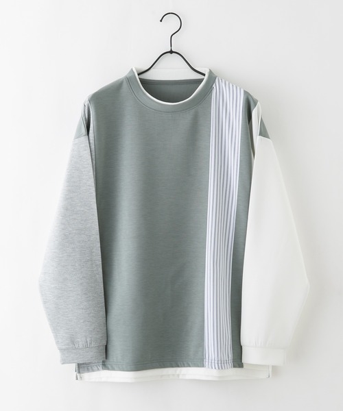 Blue Standard (ブルースタンダード)の「【BLUE STANDARD/ブルースタンダード】 ダンボール フェイクレイヤード切り替えクルーネック(Tシャツ/カットソー・メンズ・オフホワイト/グリーン/ブラック/ブルー・X-LARGE/LARGE/MEDIUM)」の11枚目の写真