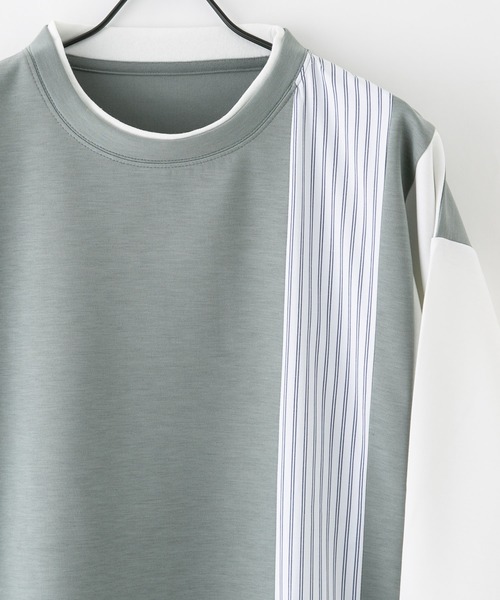 Blue Standard (ブルースタンダード)の「【BLUE STANDARD/ブルースタンダード】 ダンボール フェイクレイヤード切り替えクルーネック(Tシャツ/カットソー・メンズ・オフホワイト/グリーン/ブラック/ブルー・X-LARGE/LARGE/MEDIUM)」の12枚目の写真