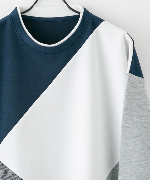 Blue Standard (ブルースタンダード)の「【BLUE STANDARD/ブルースタンダード】 ダンボール フェイクレイヤード切り替えクルーネック(Tシャツ/カットソー・メンズ・オフホワイト/グリーン/ブラック/ブルー・X-LARGE/LARGE/MEDIUM)」の14枚目の写真