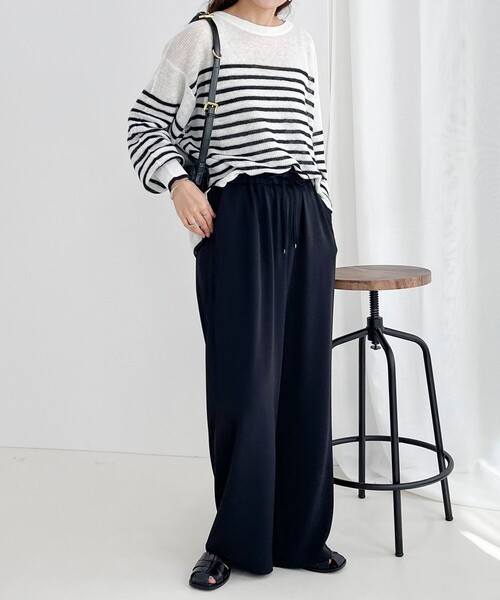 fredy emue(フレディエミュ)の「リネン100% 2WAY プルオーバーニット(ニット/セーター・レディース・オフホワイト/ブルー/チャコールグレー/ホワイト系その他・38)」の16枚目の写真