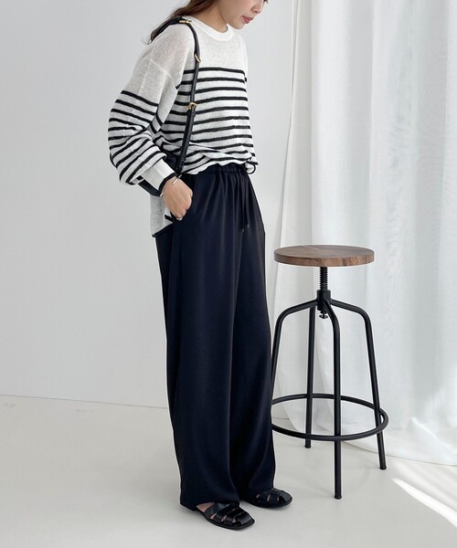 fredy emue(フレディエミュ)の「リネン100% 2WAY プルオーバーニット(ニット/セーター・レディース・オフホワイト/ブルー/チャコールグレー/ホワイト系その他・38)」の17枚目の写真