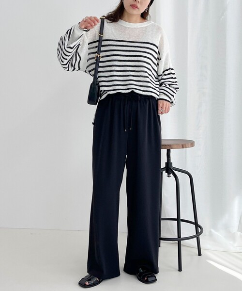 fredy emue(フレディエミュ)の「リネン100% 2WAY プルオーバーニット(ニット/セーター・レディース・オフホワイト/ブルー/チャコールグレー/ホワイト系その他・38)」の19枚目の写真