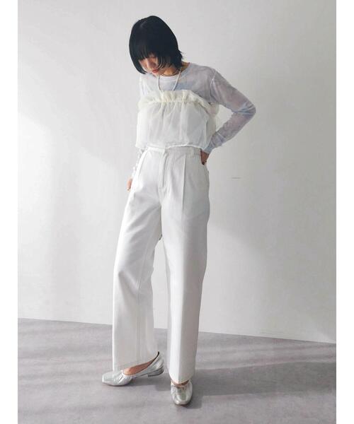 Green Parks(グリーンパークス)の「マルチway チュールベルト(ベルト・レディース・アイボリー/チャコールグレー・FREE)」の5枚目の写真