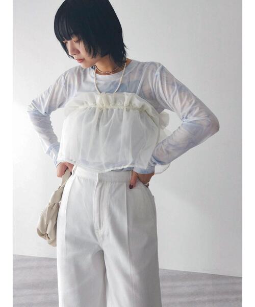 Green Parks(グリーンパークス)の「マルチway チュールベルト(ベルト・レディース・アイボリー/チャコールグレー・FREE)」の7枚目の写真