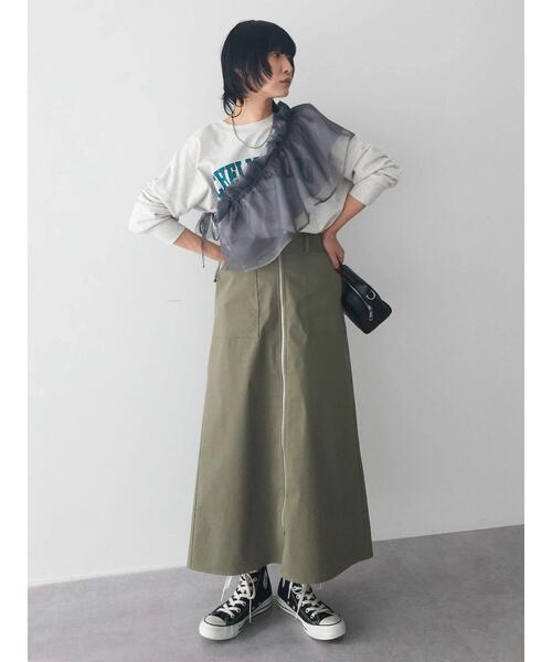 Green Parks(グリーンパークス)の「マルチway チュールベルト(ベルト・レディース・アイボリー/チャコールグレー・FREE)」の8枚目の写真