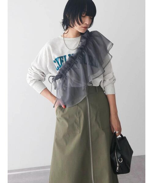 Green Parks(グリーンパークス)の「マルチway チュールベルト(ベルト・レディース・アイボリー/チャコールグレー・FREE)」の9枚目の写真