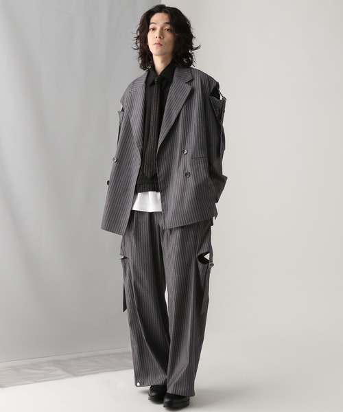 HARE（ハレ）の「ストライプキリカエネクタイシャツ(HARE)（シャツ/ブラウス・メンズ・ネイビー/グレー/ブラック・FREE）」の4枚目の写真