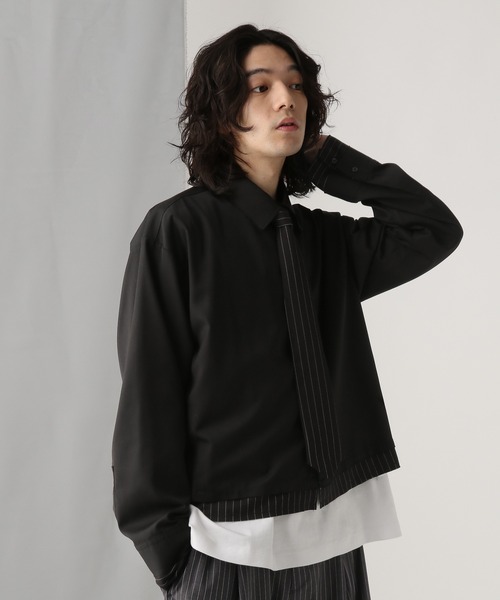 HARE（ハレ）の「ストライプキリカエネクタイシャツ(HARE)（シャツ/ブラウス・メンズ・ネイビー/グレー/ブラック・FREE）」の6枚目の写真