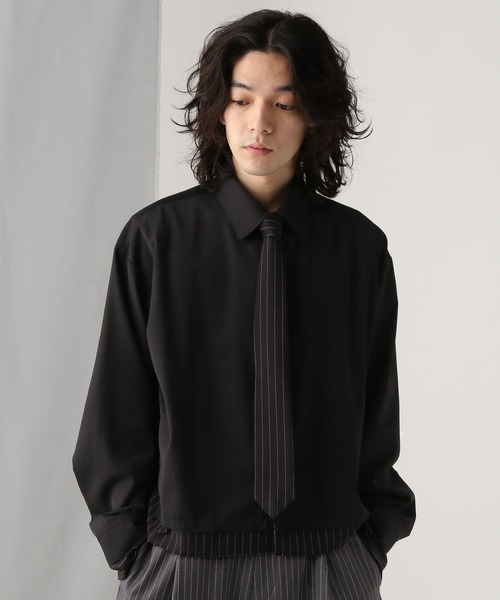 HARE（ハレ）の「ストライプキリカエネクタイシャツ(HARE)（シャツ/ブラウス・メンズ・ネイビー/グレー/ブラック・FREE）」の7枚目の写真