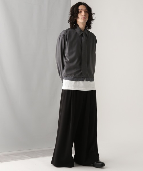 HARE（ハレ）の「ストライプキリカエネクタイシャツ(HARE)（シャツ/ブラウス・メンズ・ネイビー/グレー/ブラック・FREE）」の8枚目の写真