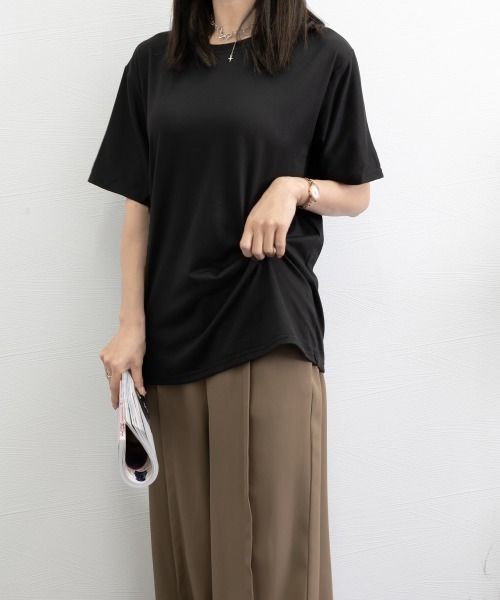 Miniministore(ミニミニストア)の「tシャツ レディース 半袖 カジュアル(Tシャツ/カットソー・レディース・ブラウン系1/ピンク系3/ピンク系2/ピンク系1/ブラック系2/ホワイト系2/ブラック系1/ピンク系4/ベージュ系1/ホワイト系1/ブラウン系2/ベージュ系2・FREE)」の4枚目の写真