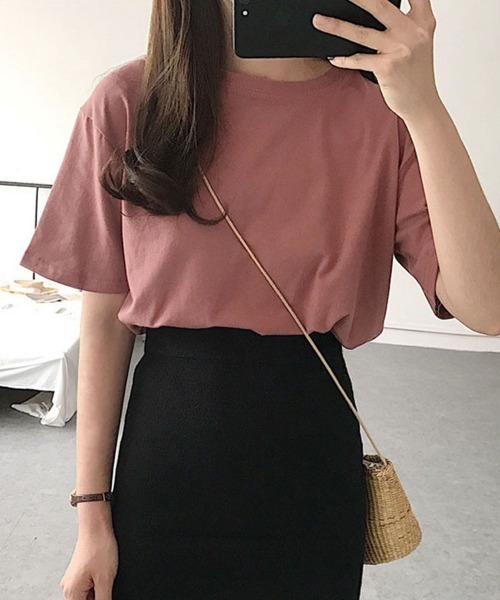Miniministore(ミニミニストア)の「tシャツ レディース 半袖 カジュアル(Tシャツ/カットソー・レディース・ブラウン系1/ピンク系3/ピンク系2/ピンク系1/ブラック系2/ホワイト系2/ブラック系1/ピンク系4/ベージュ系1/ホワイト系1/ブラウン系2/ベージュ系2・FREE)」の10枚目の写真