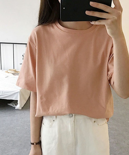 Miniministore(ミニミニストア)の「tシャツ レディース 半袖 カジュアル(Tシャツ/カットソー・レディース・ブラウン系1/ピンク系3/ピンク系2/ピンク系1/ブラック系2/ホワイト系2/ブラック系1/ピンク系4/ベージュ系1/ホワイト系1/ブラウン系2/ベージュ系2・FREE)」の12枚目の写真