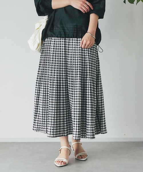 un dix cors（アンディコール）の「柄プリーツスカート（スカート・レディース・ブラック/ネイビー・FREE）」の11枚目の写真