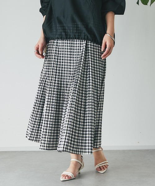 un dix cors（アンディコール）の「柄プリーツスカート（スカート・レディース・ブラック/ネイビー・FREE）」の7枚目の写真