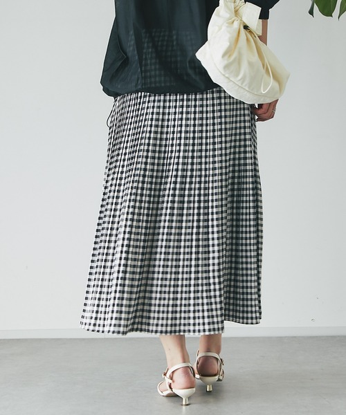 un dix cors（アンディコール）の「柄プリーツスカート（スカート・レディース・ブラック/ネイビー・FREE）」の10枚目の写真