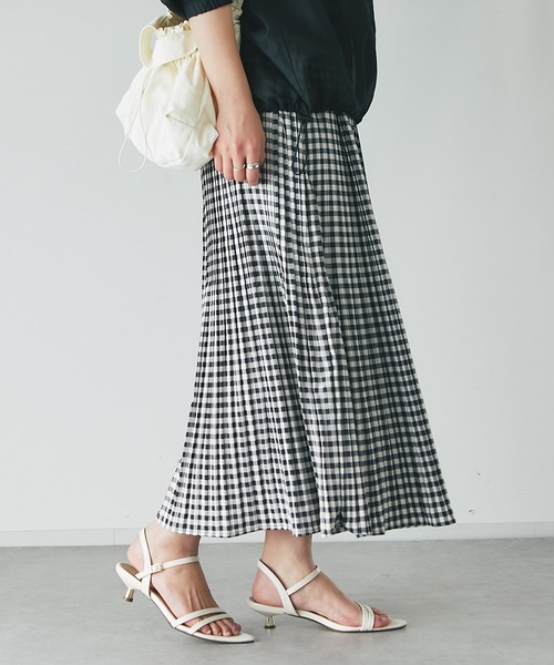 un dix cors（アンディコール）の「柄プリーツスカート（スカート・レディース・ブラック/ネイビー・FREE）」の9枚目の写真