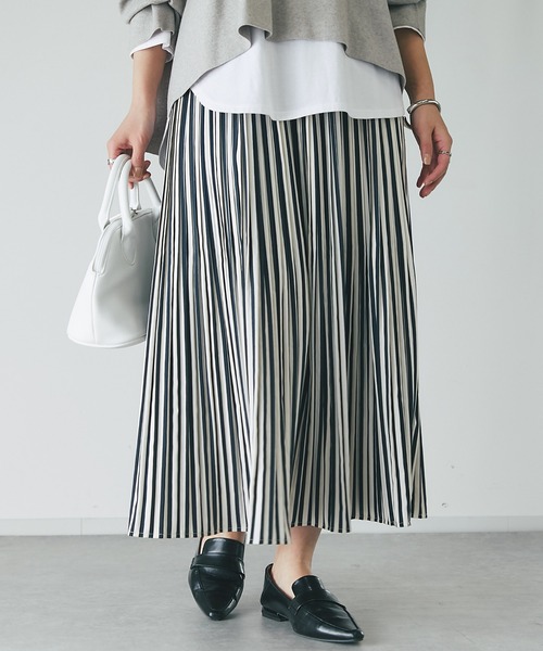 un dix cors（アンディコール）の「柄プリーツスカート（スカート・レディース・ブラック/ネイビー・FREE）」の21枚目の写真