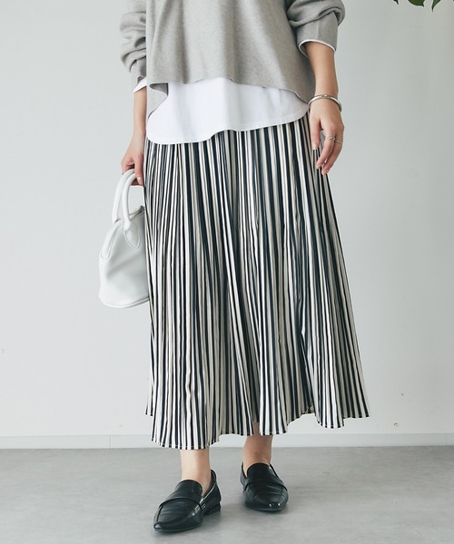 un dix cors（アンディコール）の「柄プリーツスカート（スカート・レディース・ブラック/ネイビー・FREE）」の18枚目の写真