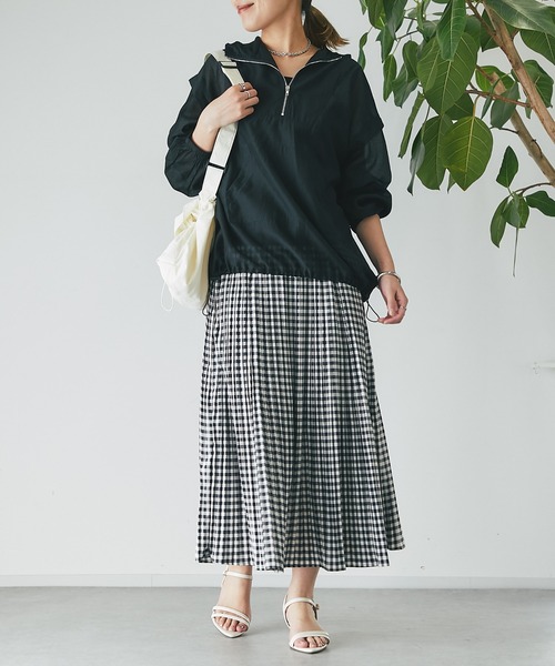 un dix cors（アンディコール）の「柄プリーツスカート（スカート・レディース・ブラック/ネイビー・FREE）」の3枚目の写真