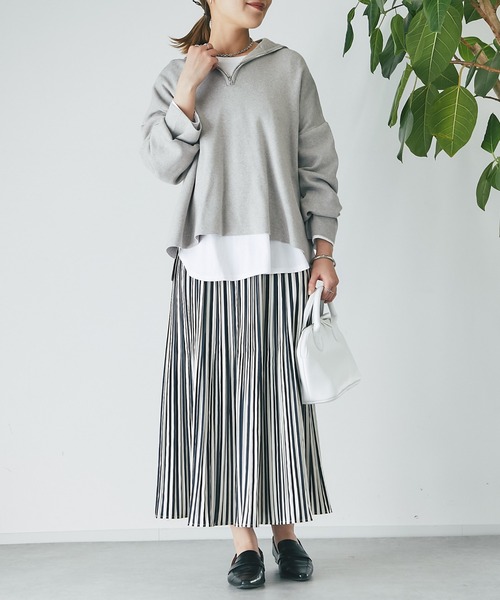 un dix cors（アンディコール）の「柄プリーツスカート（スカート・レディース・ブラック/ネイビー・FREE）」の13枚目の写真