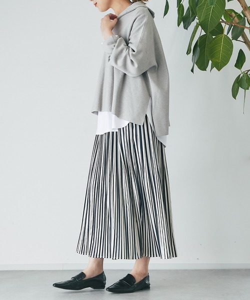 un dix cors（アンディコール）の「柄プリーツスカート（スカート・レディース・ブラック/ネイビー・FREE）」の14枚目の写真