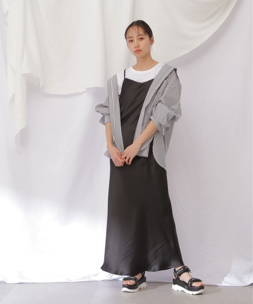 JILL by JILL STUART(ジルバイジルスチュアート)の「【eS】サテンナローキャミワンピース(ワンピース・レディース・ピンク/ブラック・FREE)」の16枚目の写真