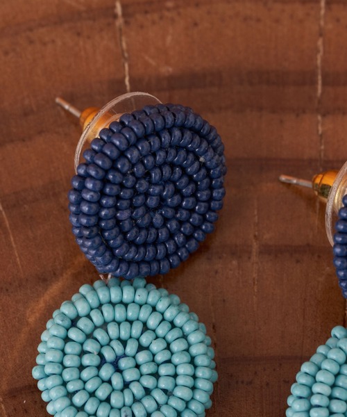 CIAOPANIC（チャオパニック）の「【Aguni/アグニ】3連ビーズピアス（ピアス（両耳用）・レディース・ブルー・FREE）」の4枚目の写真