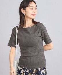 【WEB限定】USAコットンワイドリブボートネックTシャツ