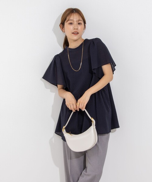 CHRISTIAN VILLA（クリスチャンヴィラ）の「【CHRISTIAN VILLA/クリスチャンヴィラ】ハーフムーンワンハンドルショルダーバッグ（ショルダーバッグ・レディース・ベージュ/ホワイト・FREE）」の12枚目の写真