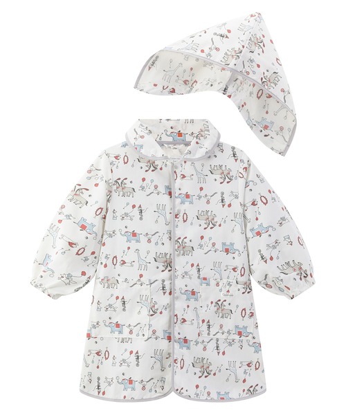 combimini(コンビミニ)の「はっ水ナイロン レインコート(レインコート/ポンチョ・キッズ・サックスブルー/クリーム/ピンク/ライトピンク/ミント/ライトグレー/ライトブルー/ベージュ/レッド/ネイビー・S(80-90)/M(100-110)/L(120-130))」の1枚目の写真