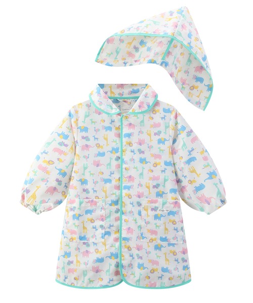 combimini(コンビミニ)の「はっ水ナイロン レインコート(レインコート/ポンチョ・キッズ・サックスブルー/クリーム/ピンク/ライトピンク/ミント/ライトグレー/ライトブルー/ベージュ/レッド/ネイビー・S(80-90)/M(100-110)/L(120-130))」の4枚目の写真