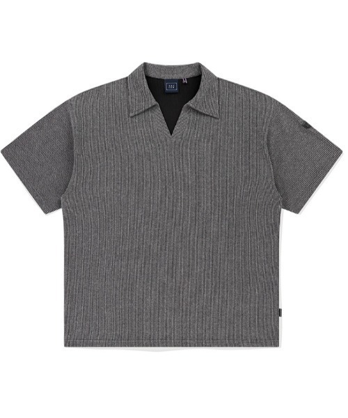 A'GEM/9 × .kom 『ROMANTIC CROWN/ロマンティック クラウン』 OPEN COLLAR POLO KNIT SHIRT/オープンカラーニットシャツ（ニット/セーター）｜ROMANTIC CROWN（ロマンティッククラウン）