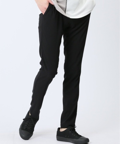 【接触冷感】m.f.エディトリアル メンズ ストレッチ トラウザースキニーパンツ ヘリンボン