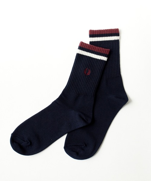 FRED PERRY（フレッドペリー）の「【WEB限定】[FRED PERRY/フレッドペリー] ワンポイントロゴ刺繍 ティップラインリブソックス（ソックス/靴下・レディース・ホワイト/ブラック/ネイビー・25-27/23-25）」の8枚目の写真