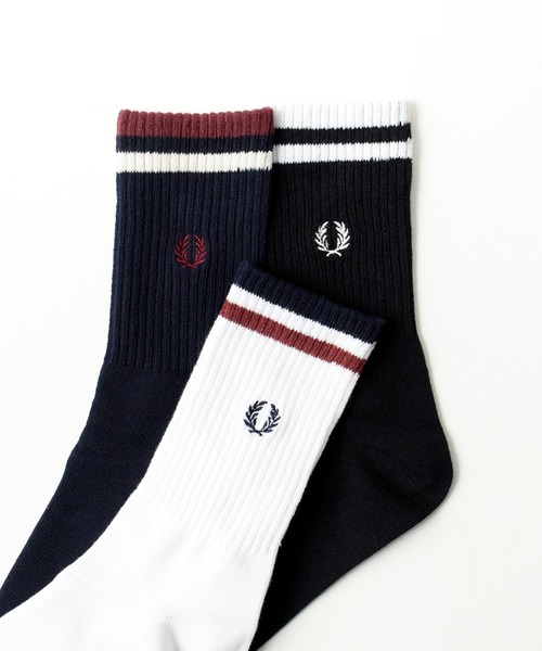 FRED PERRY（フレッドペリー）の「【WEB限定】[FRED PERRY/フレッドペリー] ワンポイントロゴ刺繍 ティップラインリブソックス（ソックス/靴下・レディース・ホワイト/ブラック/ネイビー・25-27/23-25）」の10枚目の写真