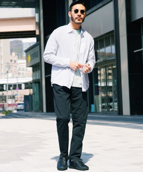 jiggys shop(ジギーズショップ)の「ストレッチ綿麻レギュラー長袖リネンシャツ(シャツ/ブラウス・メンズ・ストライプ/ネイビー/ブルー系その他/ホワイト/ブラウン/グレー・MEDIUM/LARGE/X-LARGE)」の8枚目の写真