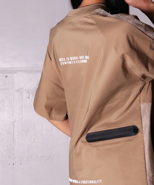(RM)【LUXE/R GOLF】メッシュ 切り替え モックネック 半袖 プルオーバー（Tシャツ/カットソー）｜LUXE/R GOLF（ラグジュ ゴルフ）