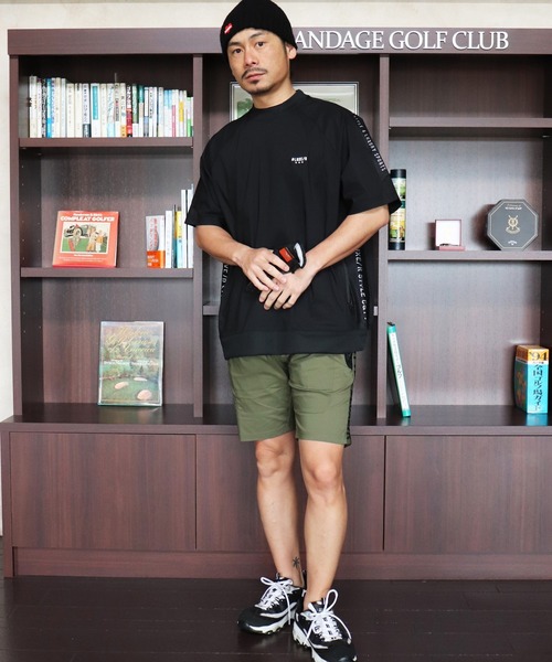 (RM)【LUXE/R GOLF】メッシュ 切り替え モックネック 半袖 プルオーバー（Tシャツ/カットソー）｜LUXE/R GOLF（ラグジュ ゴルフ）