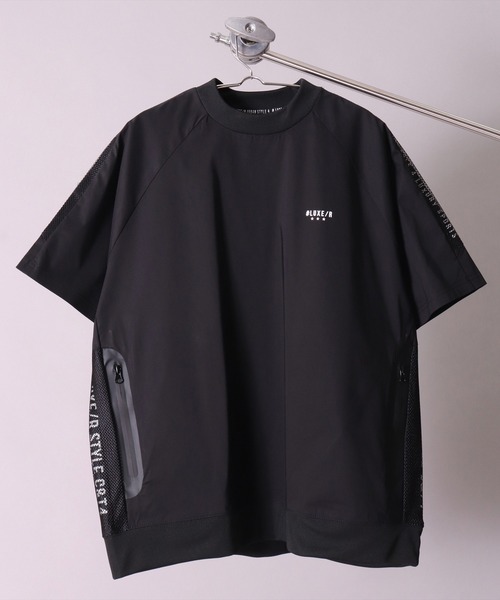 (RM)【LUXE/R GOLF】メッシュ 切り替え モックネック 半袖 プルオーバー（Tシャツ/カットソー）｜LUXE/R GOLF（ラグジュ ゴルフ）