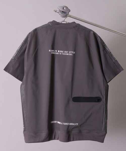 (RM)【LUXE/R GOLF】メッシュ 切り替え モックネック 半袖 プルオーバー（Tシャツ/カットソー）｜LUXE/R GOLF（ラグジュ ゴルフ）