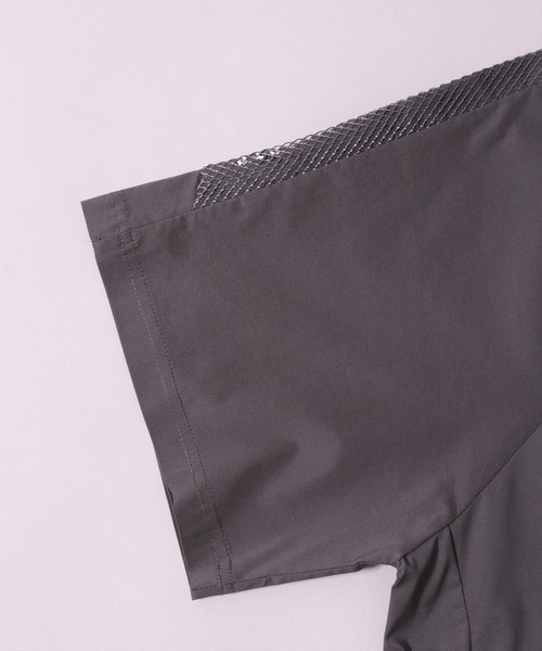 (RM)【LUXE/R GOLF】メッシュ 切り替え モックネック 半袖 プルオーバー（Tシャツ/カットソー）｜LUXE/R GOLF（ラグジュ ゴルフ）