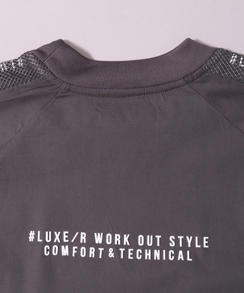 (RM)【LUXE/R GOLF】メッシュ 切り替え モックネック 半袖 プルオーバー（Tシャツ/カットソー）｜LUXE/R GOLF（ラグジュ ゴルフ）