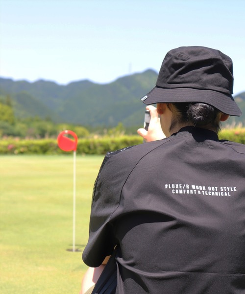 (RM)【LUXE/R GOLF】メッシュ 切り替え モックネック 半袖 プルオーバー（Tシャツ/カットソー）｜LUXE/R GOLF（ラグジュ ゴルフ）