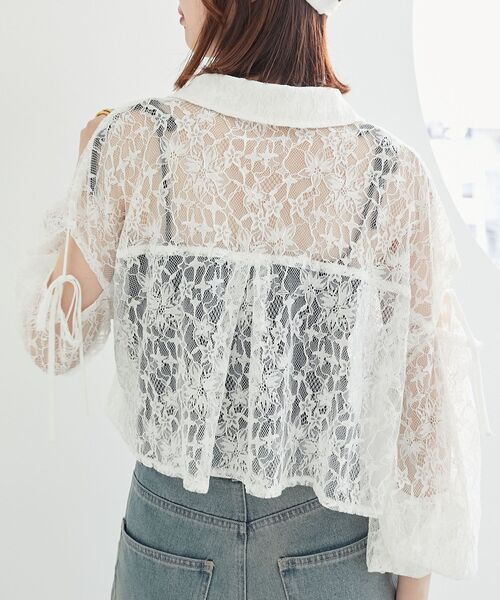 MAJESTIC LEGON(マジェスティックレゴン)の「オープンショルダーショートシャツ(シャツ/ブラウス・レディース・ホワイト系その他/ピンク系その他2/ネイビー/グレー系その他/ホワイト系その他2/オフホワイト/ブルー系その他2・MEDIUM)」の11枚目の写真