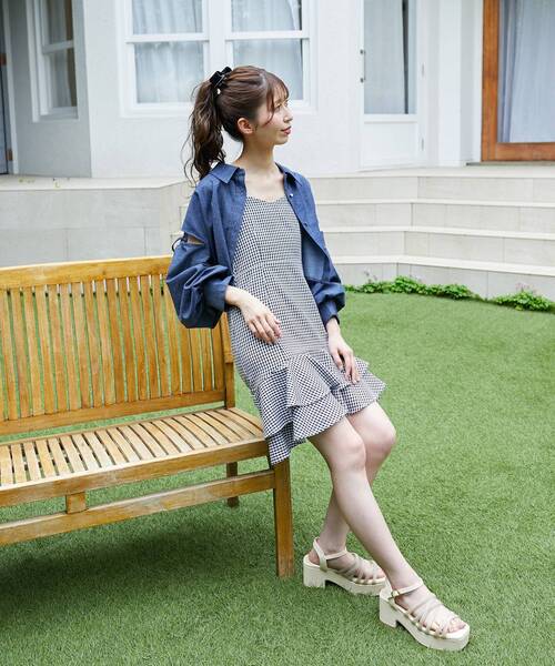 MAJESTIC LEGON(マジェスティックレゴン)の「オープンショルダーショートシャツ(シャツ/ブラウス・レディース・ホワイト系その他/ピンク系その他2/ネイビー/グレー系その他/ホワイト系その他2/オフホワイト/ブルー系その他2・MEDIUM)」の13枚目の写真