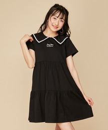 JENNI love（ジェニィラブ）の「【UVカット・抗菌防臭・着る虫よけ】防蚊セーラーカラーフリルワンピ（ワンピース・キッズ）」