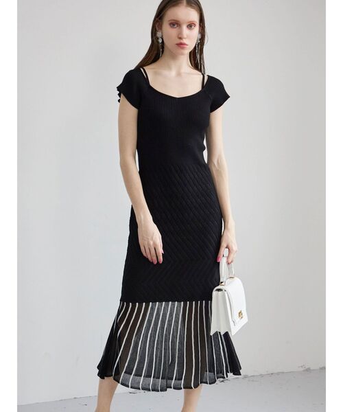 MERCURYDUO（マーキュリーデュオ）の「バイカラーシースルーヘムニット  